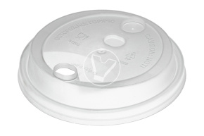Plastic cup flat lid type A, transparent, without plug, d-90