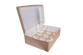 Packaging for muffins ECOMUF 12, 12 compartments, 330*250*100 mm