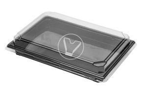 Lid to the bottom for sushi SpK-25, transparent, 242*168*30 mm