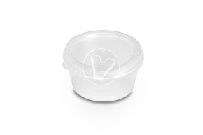 Соусница с совмещенной крышкой, 50мл, прозрачная