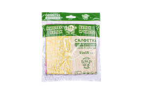 Тряпка универсальная, целлюлозная, 15*15 см, Мистер Бульк