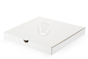 Pizza box, 330*330*40 mm, corrugated, white