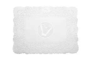 Paper lace doilies, rectangular, 300*400 mm, white, 250 pcs/pack, Deco