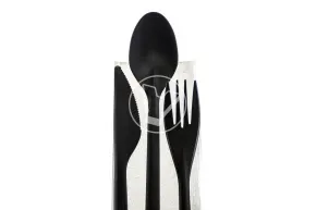 Набор "Премиум" 4/1, черный (вилка, ложка столовая, нож, салфетка белая), 300 шт/кор