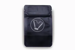 Metallic pouch bag with zip lock, 80*120 mm (35+35), 140 microns, black, matte
