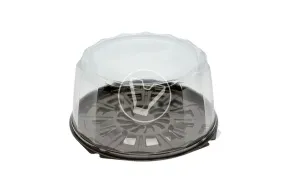 Cake container, brown, T-195, diameter 232 mm
