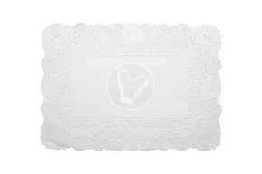 Paper lace doilies, rectangular, 250*350 mm, white, 250 pcs/pack, Deco