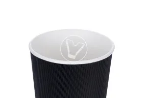 Glass 350 ml, double-layer, corrugated for hot, black