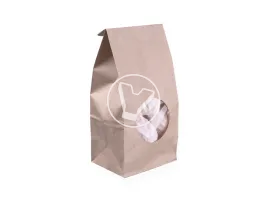 Bag with straight bottom 35H, with round window, craft, 1 layer, 100*60*200 mm
