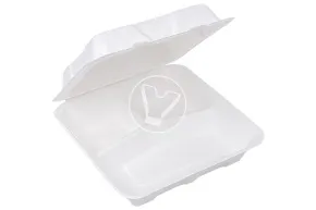 Container (lunch box) with three sections and a lid, 1560 ml, 232*228*50 mm, Verde Vita