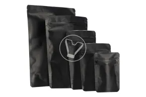 Metallic pouch bag with zip lock, 80*120 mm (35+35), 140 microns, black, matte