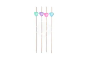 Bamboo skewer "Heart", colorful, 12cm