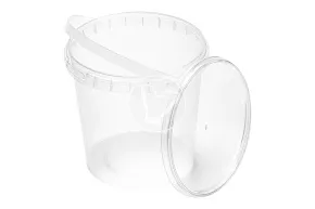 Bucket with handle and lid, transparent, d 122 mm, 1000 ml