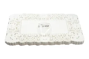 Paper lace doilies, rectangular, 250*350 mm, white, 250 pcs/pack, Deco