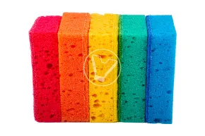 Губка кухонная крупнопористая Color Plus, 5 шт/уп, Мистер Бульк