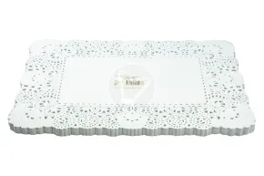 Paper lace doilies, rectangular, 300*400 mm, white, 250 pcs/pack, Deco