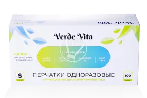 Vinyl gloves, transparent, size S, Verde Vita