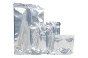 Metallic pouch bag with zip lock, 105*215 mm (35+35), 140 microns, transparent