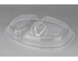 Lid for SpK-257 with two sections, 257*202*35 mm, transparent, StirolPlast