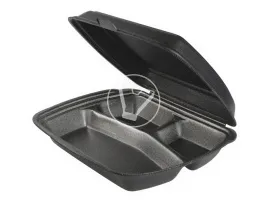 Container (lunch box) 82 LB M (TP B) with three sections and a lid, 247*206*70 mm, black