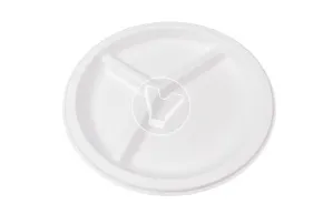 Flat plate, with three sections, diameter 225 mm, Verde Vita