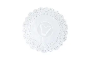 Paper lace doilies, round, d 260 mm, white, 250 pcs/pack