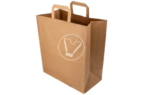 Bag with flat handles, kraft, 280*150*320 mm