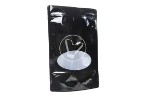 Metallized doypack bag with zip lock, 170*265 mm (45+45), with window, 140 microns, black, matte