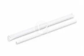 Paper straws, white, 8*230mm, individually wrapped
