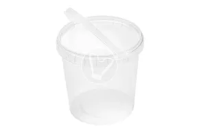 Bucket with handle and lid, transparent, d 122 mm, 1000 ml