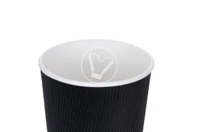 Glass 400 ml, double-layer, corrugated for hot, black
