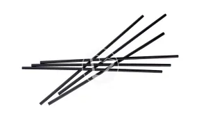 Straws without corrugation, black, diameter 5 mm, length 240 mm, 500 pcs/pack, Yan's
