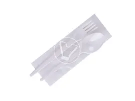 Set "Economy" 3/1, white (fork, spoon, white napkin)