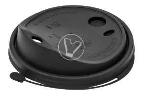 Lid with valve and buttons, black, d 80 mm