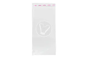 Transparent bag with adhesive tape, 10*20 cm, 25 microns