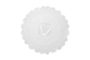 Paper lace doilies, round, d 200 mm, white, 250 pcs/pack, Deco