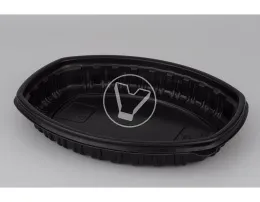 Bottom for lunch-box СпК-257, black, 257*202*37 mm (PP)